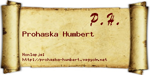 Prohaska Humbert névjegykártya